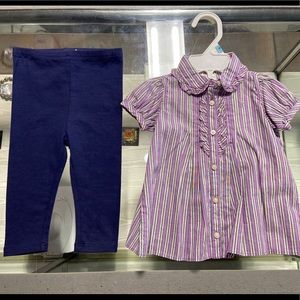 Ralph Lauren Purple Blue Top Leggings Set 6 month